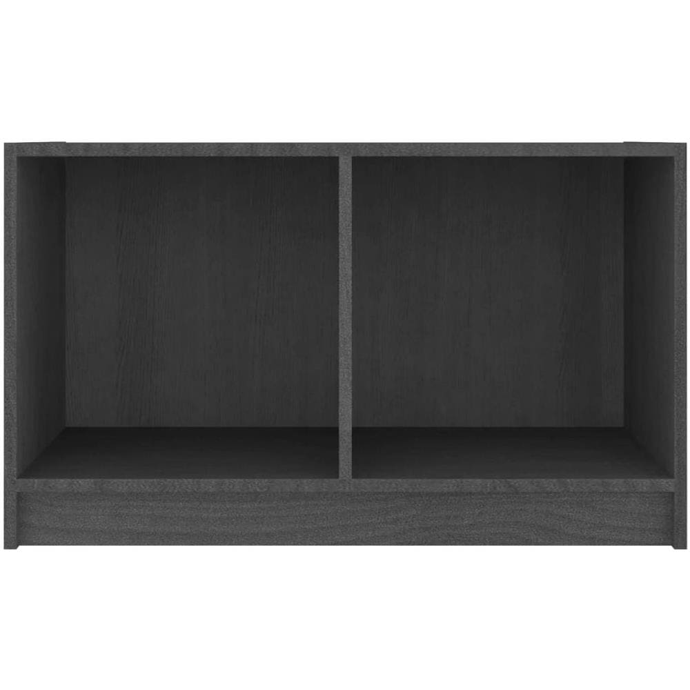 Mobile Porta Tv Grigio 70x33x42 Cm In Legno Massello Di Pino - Foto 2