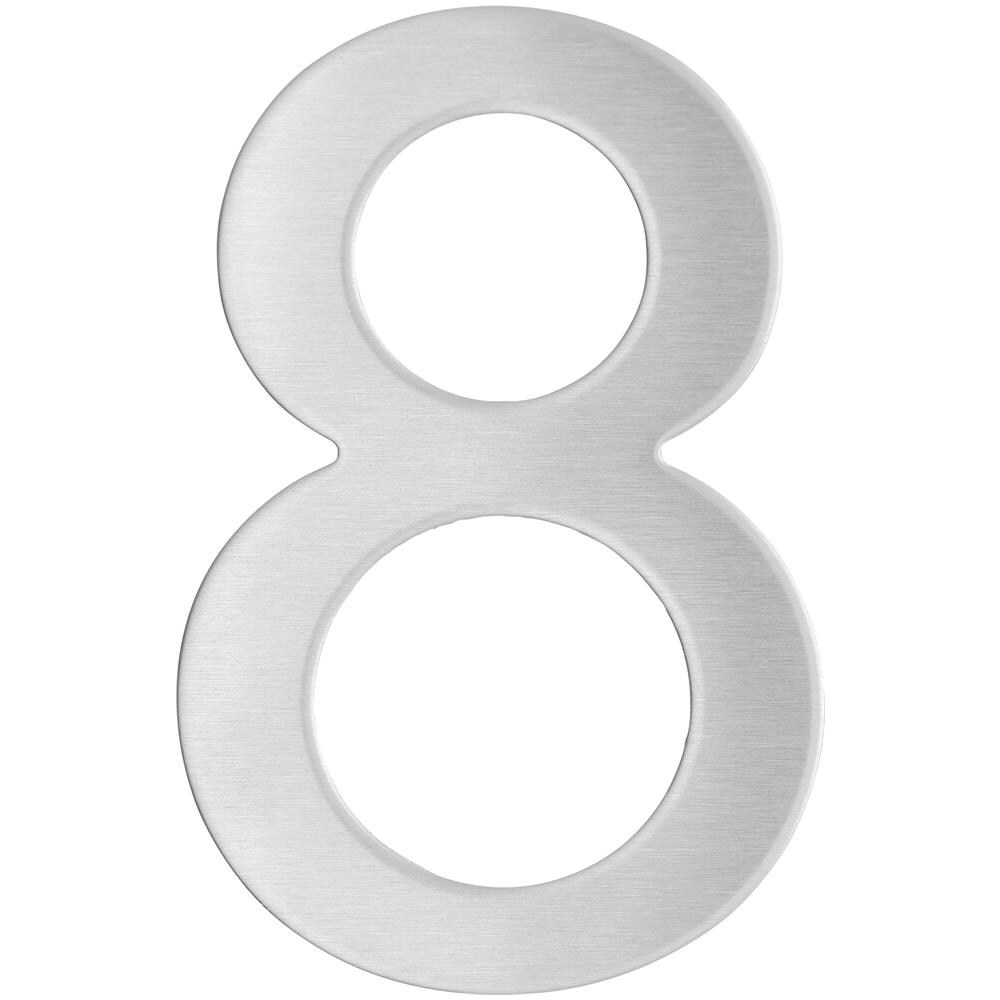 Targa Numero 8 Adesivo Acciaio Inox 304, Altezza 76mm - Thirard - Foto 1