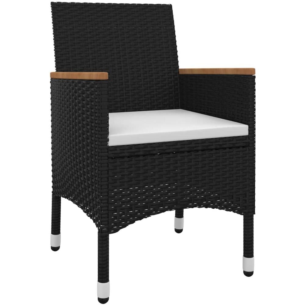 Set Da Pranzo Per Giardino 3 Pz Con Cuscini Polyrattan E Vetro - Foto 3