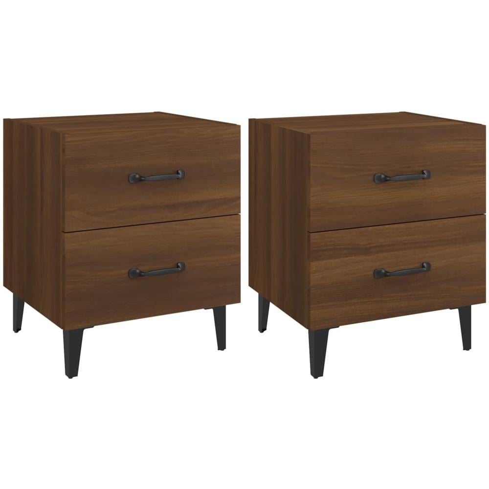 Comodini 2 Pz In Rovere Marrone 40x35x47,5 Cm - Foto 1