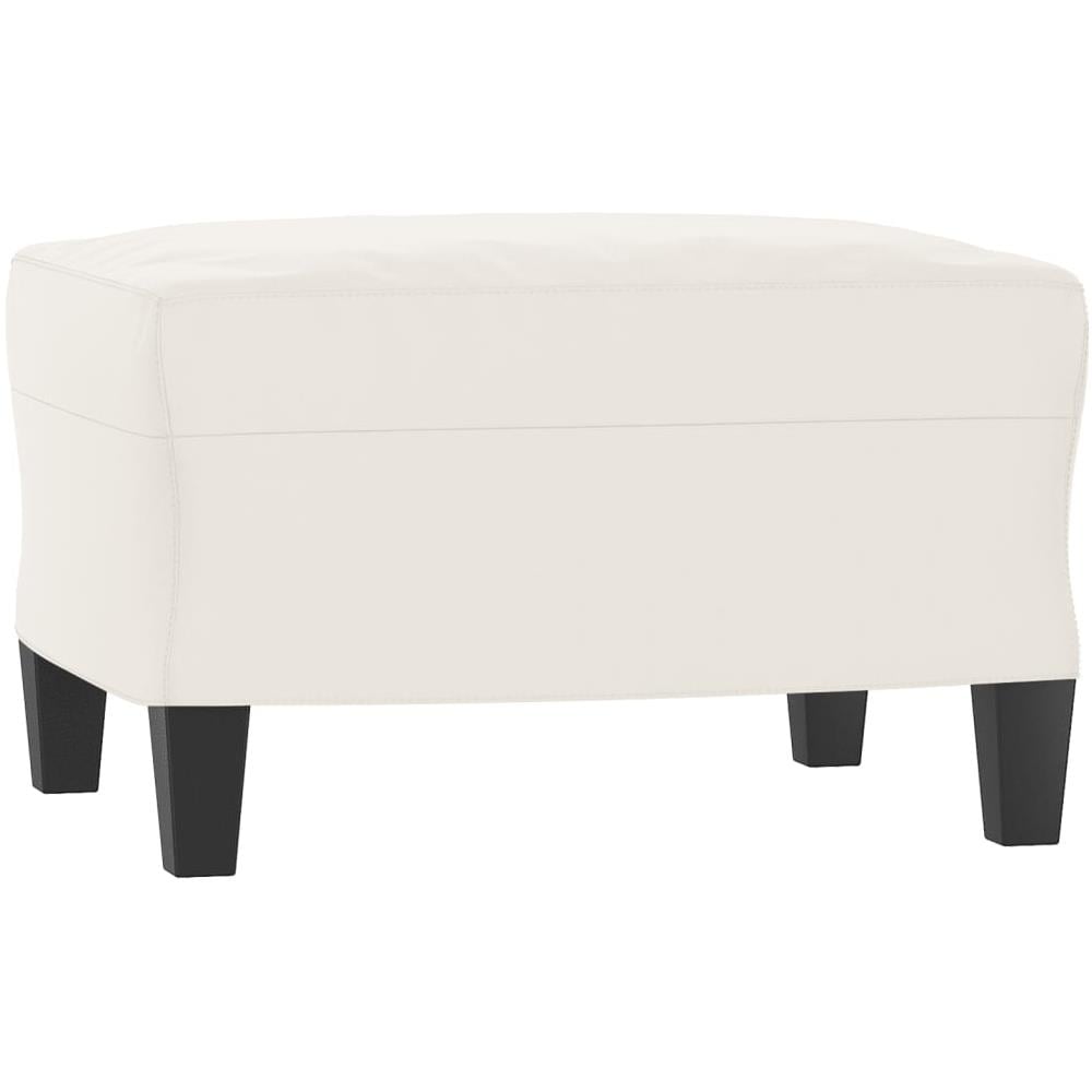 Poggiapiedi Beige 60x50x41 Cm In Tessuto Microfibra - Foto 2