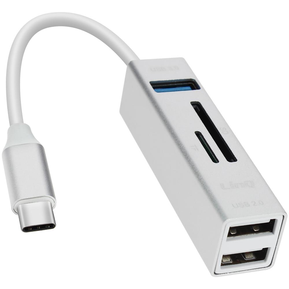 Hub Usb-c 5 In 1 Con 3 Porte Usb E Lettore Di Schede Micro-sd Argento - Foto 2