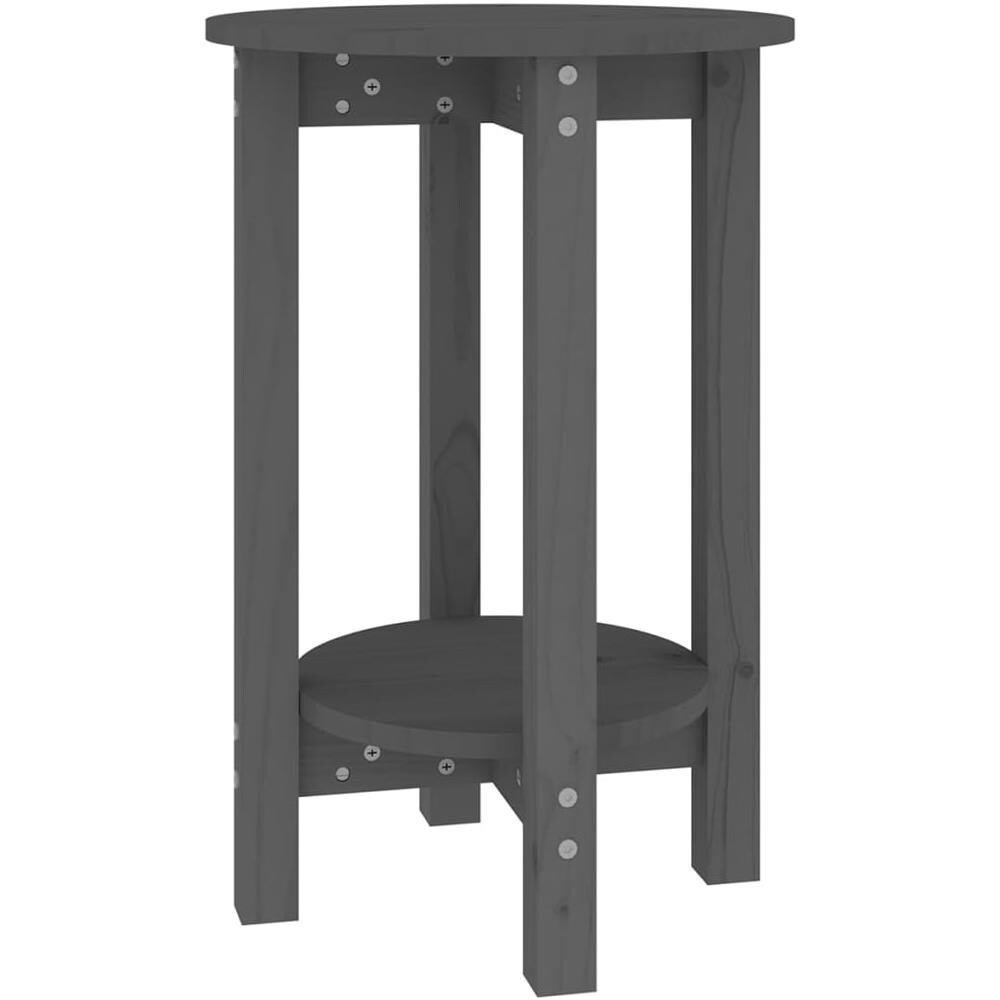 Tavolino Da Salotto Grigio 40x60 Cm In Legno Massello Di Pino - Foto 2