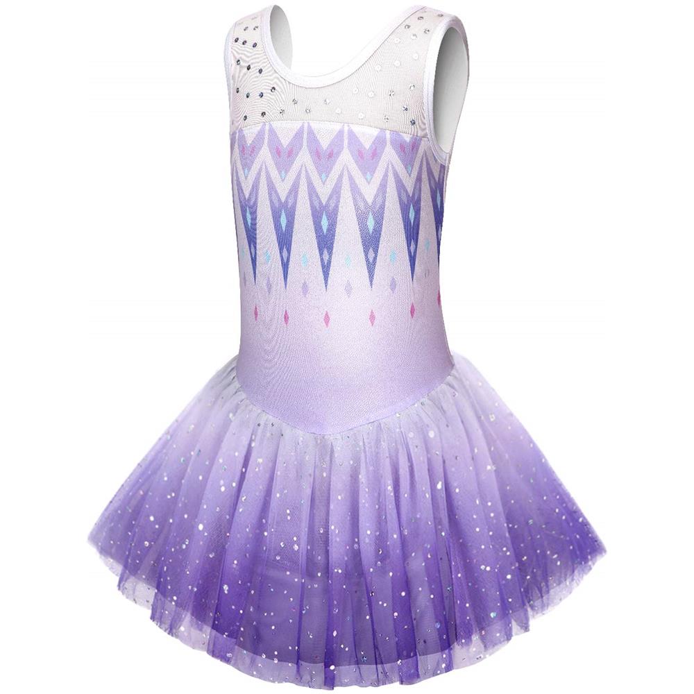Body Danza Cotone Lycra Maniche Flutter Body Danza MdnMd Con Gonna | Bambina | Taglia 4-6 Anni | Viola Abbigliamento Danza Bambini Cotone Lycra - Foto 3