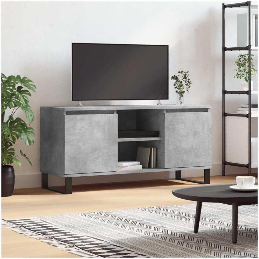 Mobile Porta Tv Grigio Cemento 104x35x50cm In Legno Multistrato - Foto 1