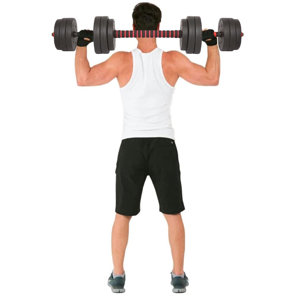 Set Manubri Da 25kg (4x2.5kg+4x2kg+4x1.5kg) Bilanciere Pesi Fitness Rosso E Nero - Foto 2