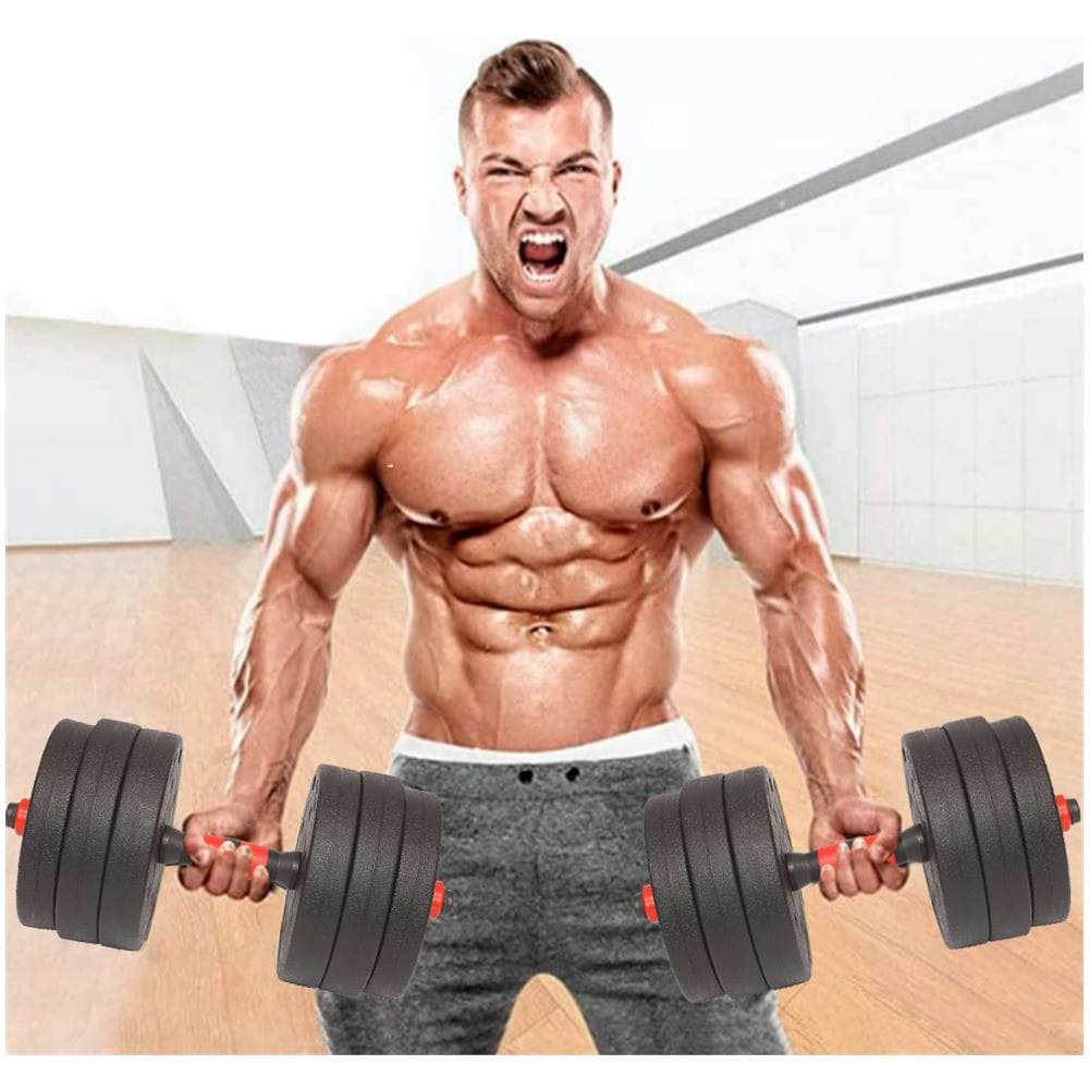 Set Manubri Da 25kg (4x2.5kg+4x2kg+4x1.5kg) Bilanciere Pesi Fitness Rosso E Nero - Foto 7