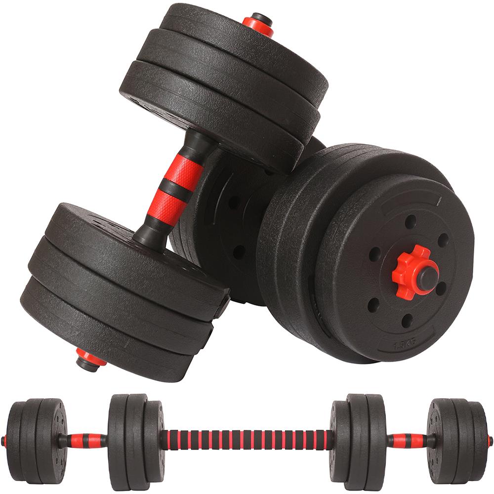 Set Manubri Da 25kg (4x2.5kg+4x2kg+4x1.5kg) Bilanciere Pesi Fitness Rosso E Nero - Foto 1