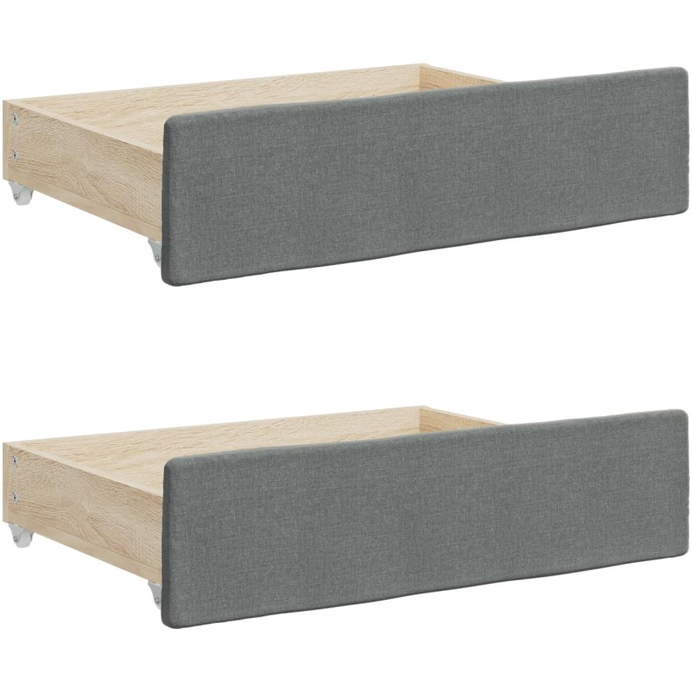 Divano Letto Estraibile Cassetti Grigio Scuro 100x200cm Tessuto - Foto 8
