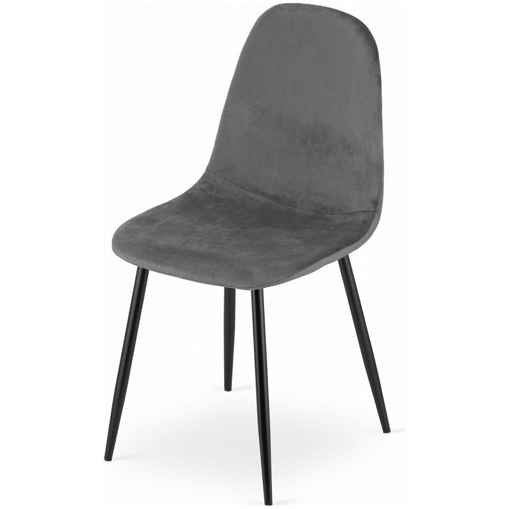 Sedia COMO in velluto grigio scuro, design ergonomico x3 - Foto 7