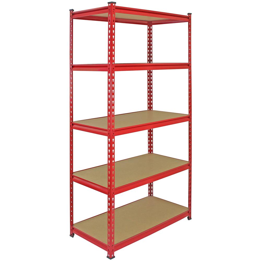 3 Scaffali In Acciaio Senza Bulloni Z-Rax Rossi 90cm X 45cm X 183cm - Foto 2
