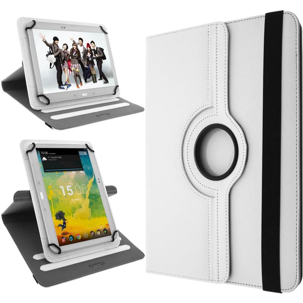 Custodia A Libro Con Supporto Girevole Per Tablet Da 10 Pollici - Bianca - Foto 1