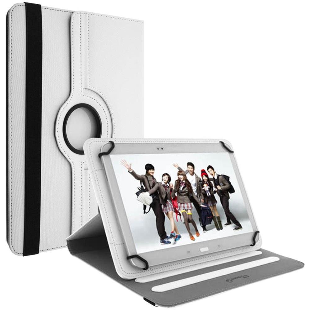 Custodia A Libro Con Supporto Girevole Per Tablet Da 10 Pollici - Bianca - Foto 12