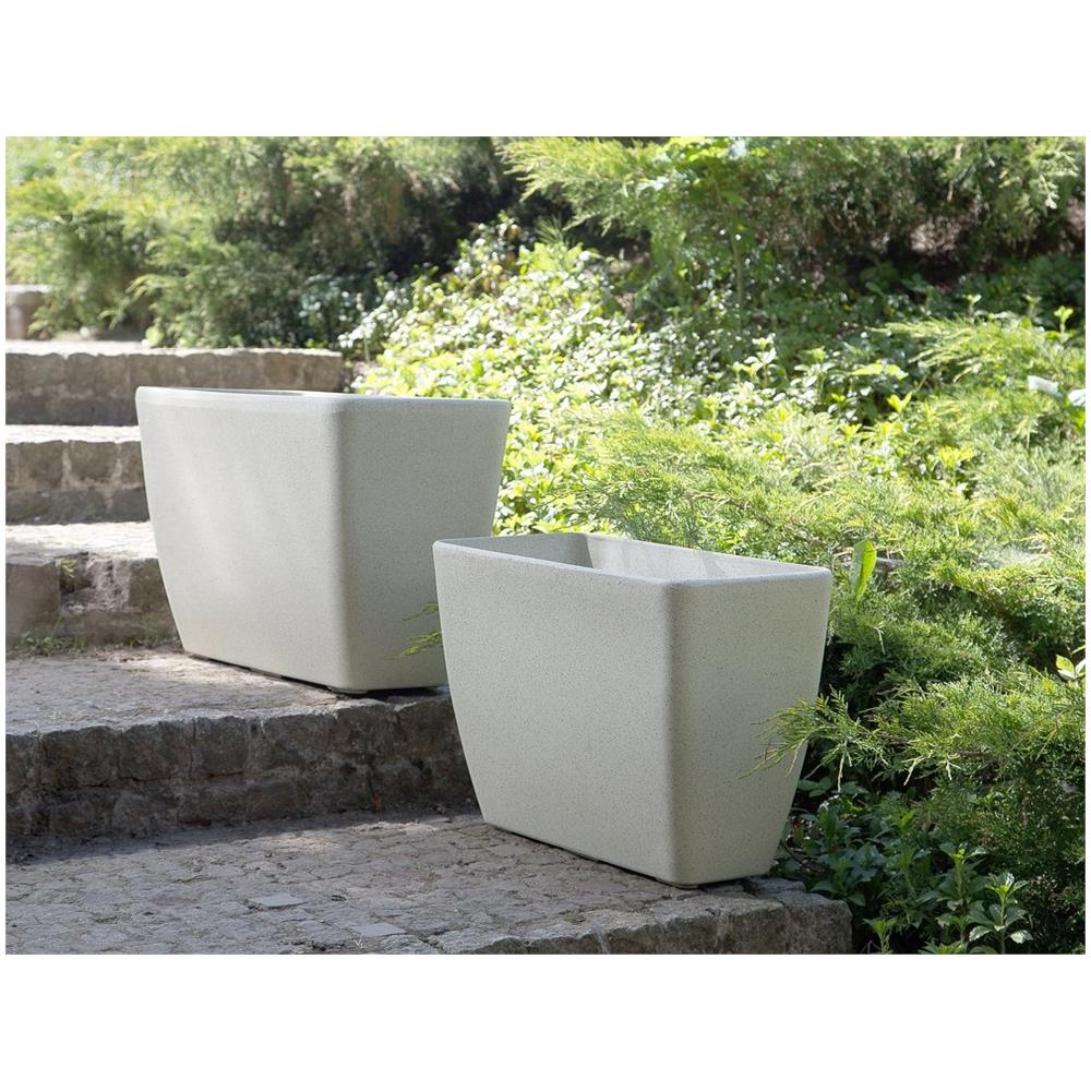 Vaso Da Fiori Moderno Rettangolare Bianco 74x32x45cm Baris - Foto 2