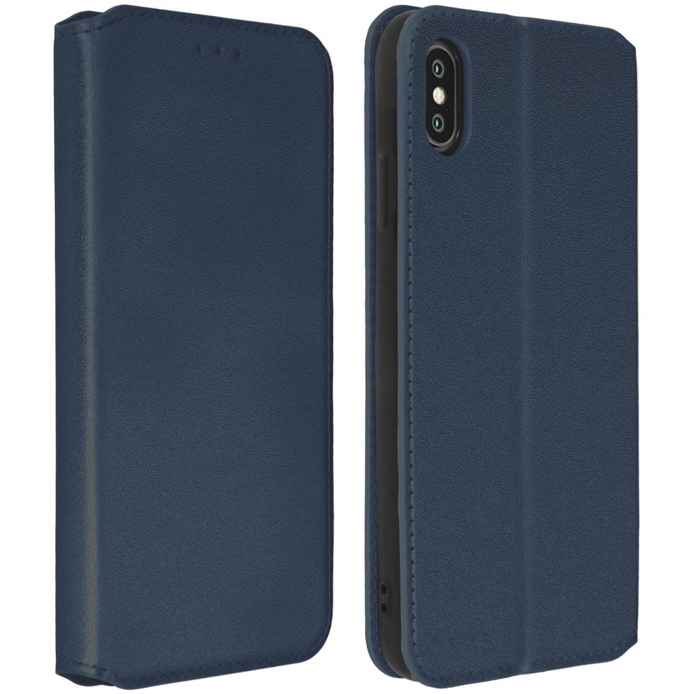 Custodia Iphone Xs Max Custodia A Libro Porta-carte Funzione Supporto - Blu - Foto 1