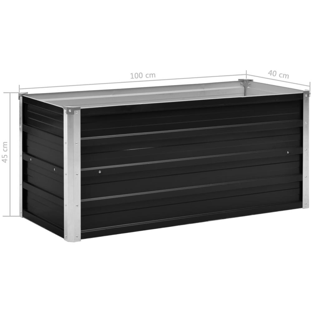 Fioriera per Giardino Antracite 100x40x45 cm in Acciaio Zincato - Foto 12