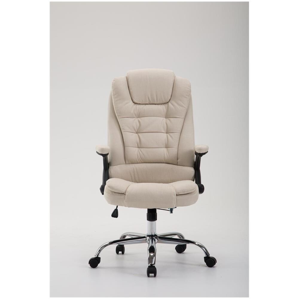 Sedia Ufficio Thor XXL in Stoffa - Poltrona Studio Carico Max 150 kg I Sedia Pc Ergonomica Imbottita e Regolabile in Altezza I Sedia da Scrivania con Ruote e Alto Schienale Crema - Foto 2