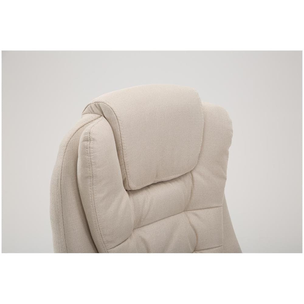 Sedia Ufficio Thor XXL in Stoffa - Poltrona Studio Carico Max 150 kg I Sedia Pc Ergonomica Imbottita e Regolabile in Altezza I Sedia da Scrivania con Ruote e Alto Schienale Crema - Foto 5