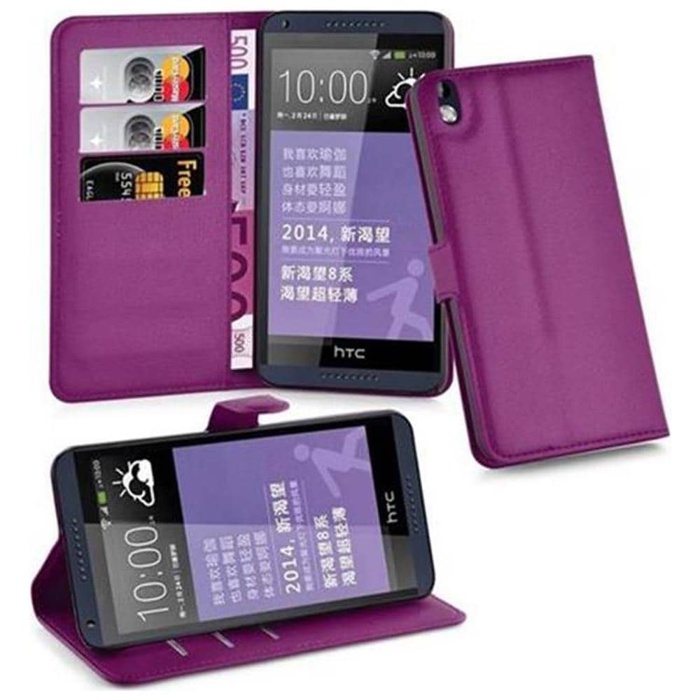 Custodia Compatibile Con Htc Desire 816 In Violetta Ametista - Coperchio Protettiva Con Chiusura Magnetica, Funzione Stand E Tasca Per Le Carte - Foto 1