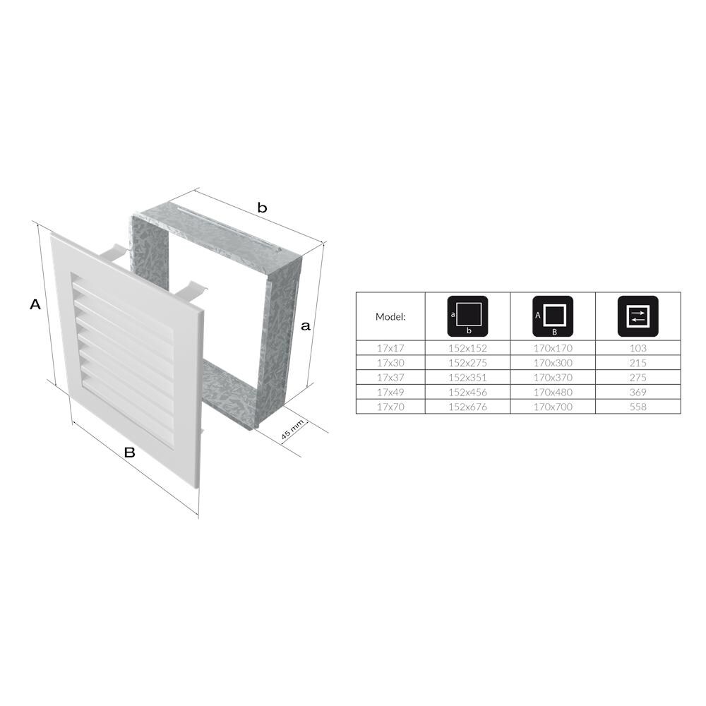Griglia Di Aerazione Fresh 17x30 Bianco - Foto 4