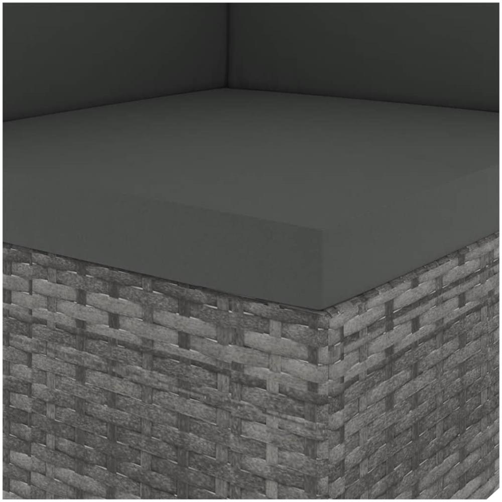 Divano Modulare a 2 Posti in Polyrattan Grigio - Foto 3