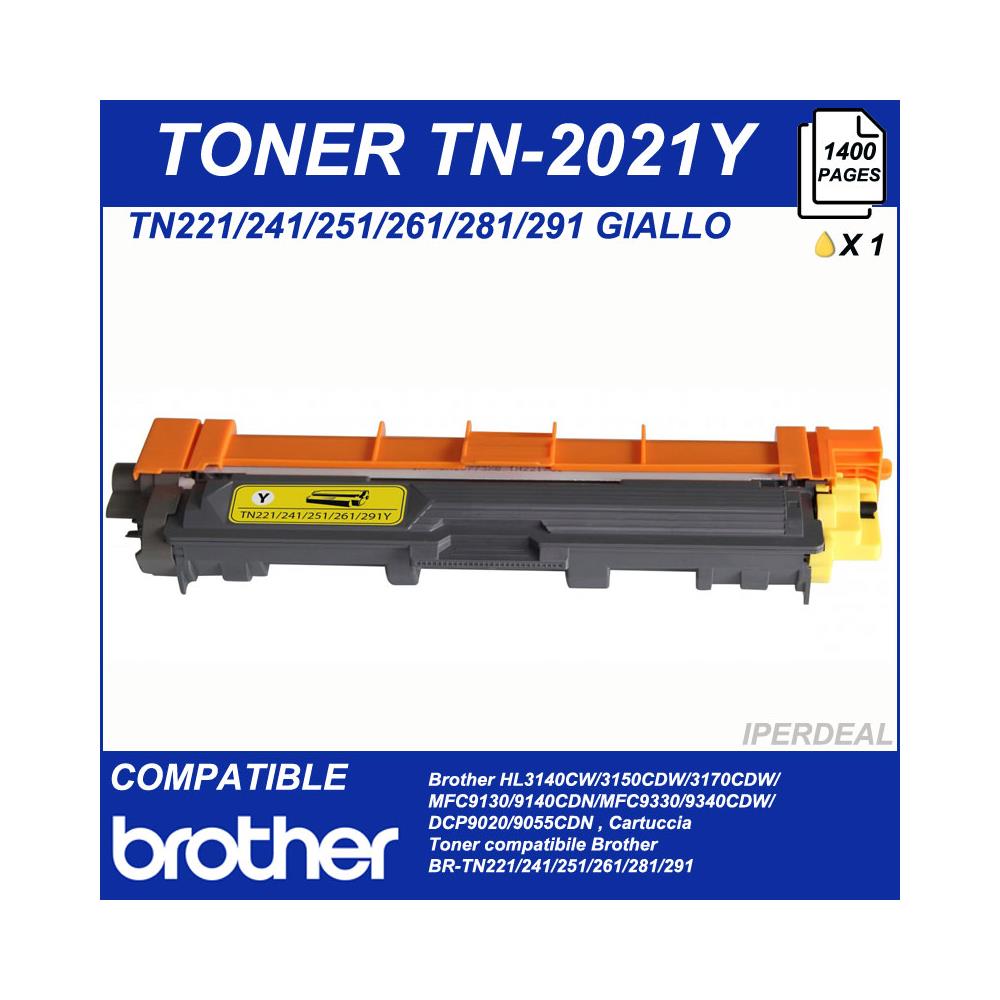 TONER - Cartuccia Laser, Stampante Brother Tn221/241/251/261/291 Y Giallo 1400 Pagine - Foto 1