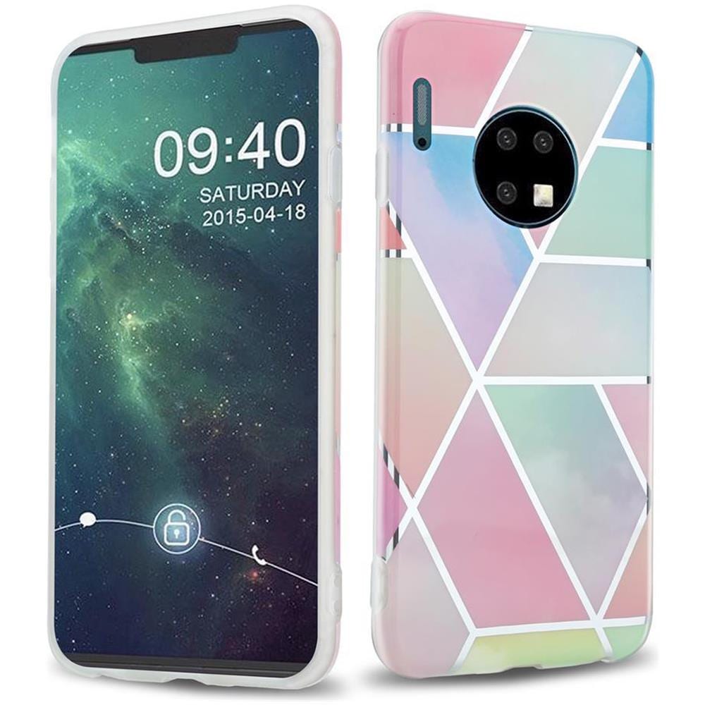 Custodia Compatibile Con Huawei Mate 30 In Marmo Arcobaleno No. 11 - Coperchio Protettivo In Silicone Tpu Con Motivo A Mosaico - Foto 1
