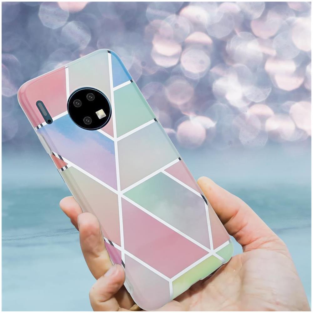 Custodia Compatibile Con Huawei Mate 30 In Marmo Arcobaleno No. 11 - Coperchio Protettivo In Silicone Tpu Con Motivo A Mosaico - Foto 8
