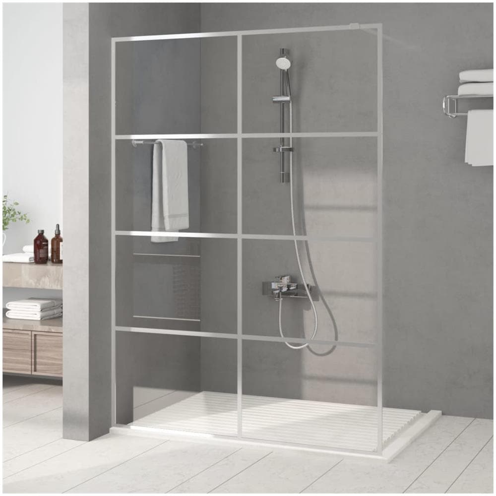 Parete Doccia Walk In Argento 140x195 Cm Vetro Trasparente Esg - Foto 1