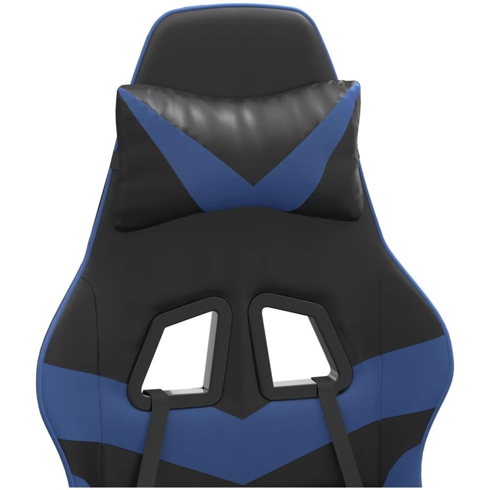 Sedia Da Gaming Con Poggiapiedi Nero E Blu In Similpelle - Foto 2