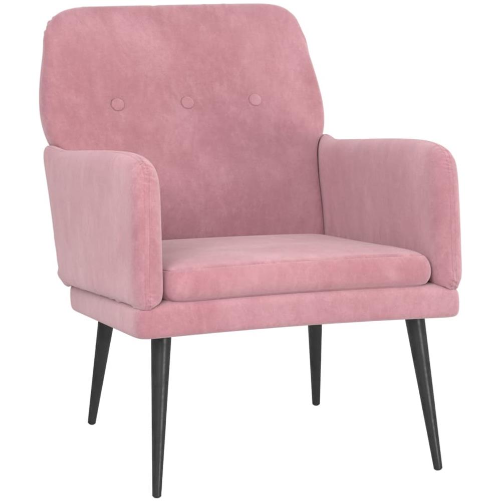 Poltrona Rosa 62x79x79 Cm Velluto - Foto 2