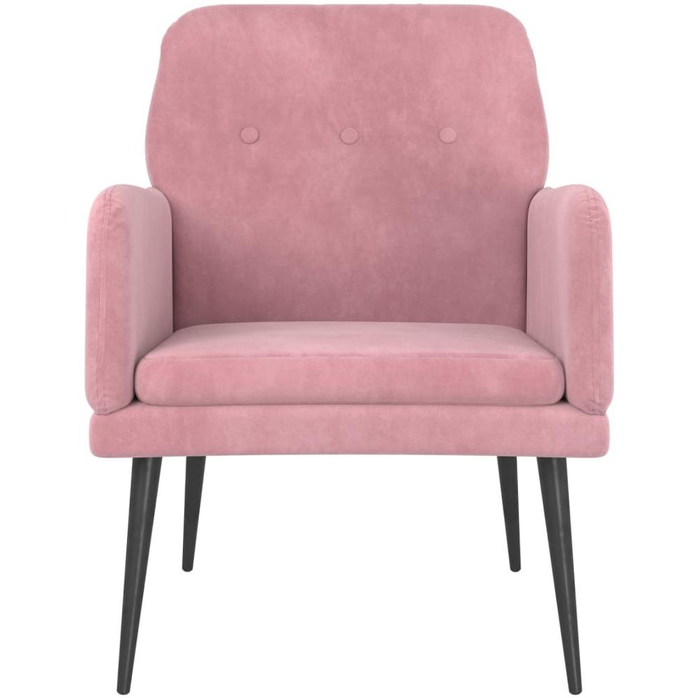 Poltrona Rosa 62x79x79 Cm Velluto - Foto 5