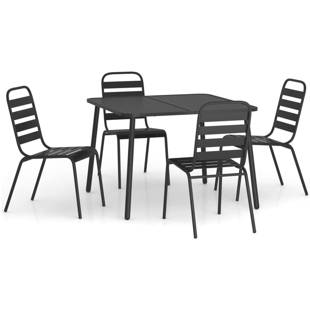 Set Da Pranzo Da Giardino 5 Pz In Acciaio Antracite - Foto 2