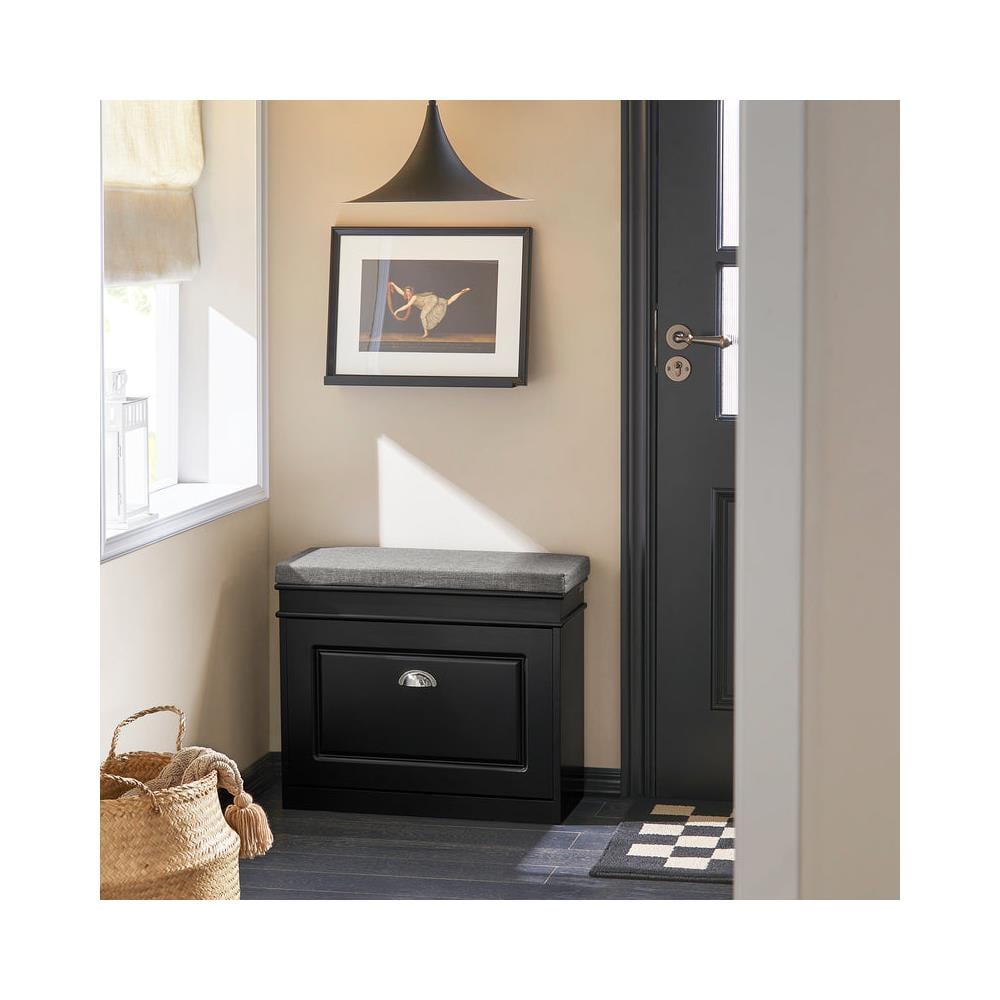 Mobili Per Scarpe Serie Scarpiere 1 Anta 1 Cuscino 60x24x51cm Nero Fsr82-k-sch - Foto 2