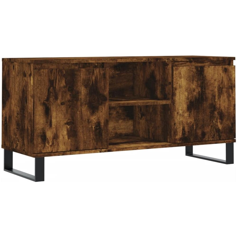 Mobile Porta Tv Rovere Fumo 104x35x50 Cm In Legno Multistrato - Foto 2