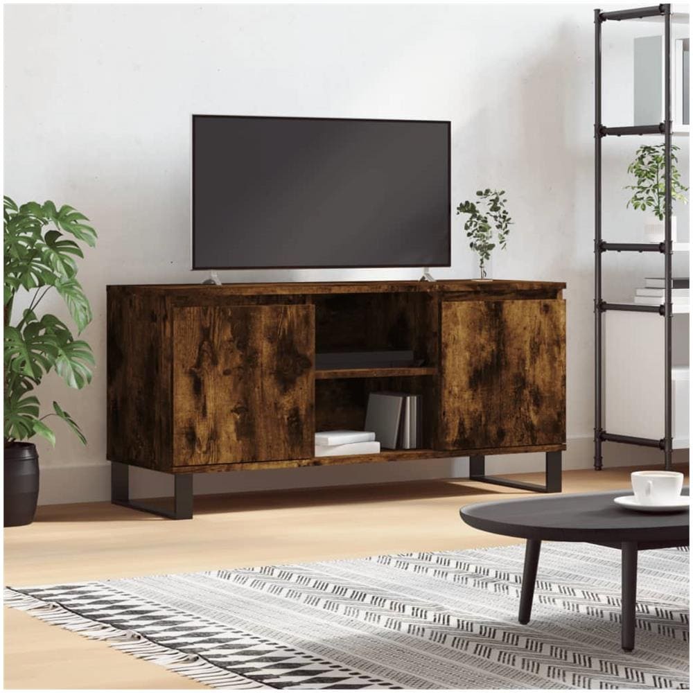 Mobile Porta Tv Rovere Fumo 104x35x50 Cm In Legno Multistrato - Foto 1