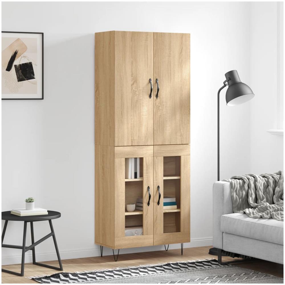 Credenza Rovere Sonoma 69,5x34x180 Cm In Legno Multistrato - Foto 1