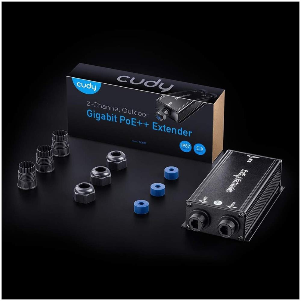 Extender Ripetitore Poe Gigabit Da Esterno Ip67 A 2 Canali, Poe25 - Foto 2