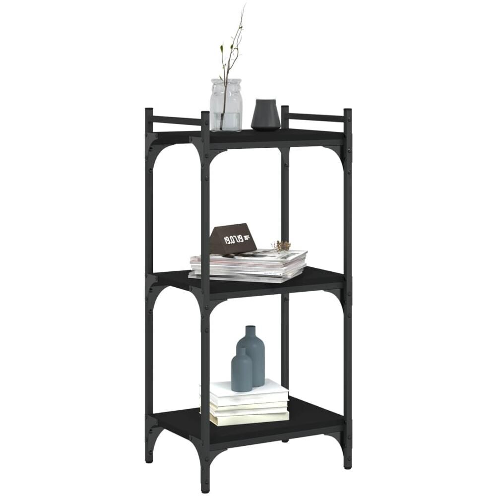 Libreria A 3 Ripiani Nera 40x30x86 Cm In Legno Multistrato - Foto 3