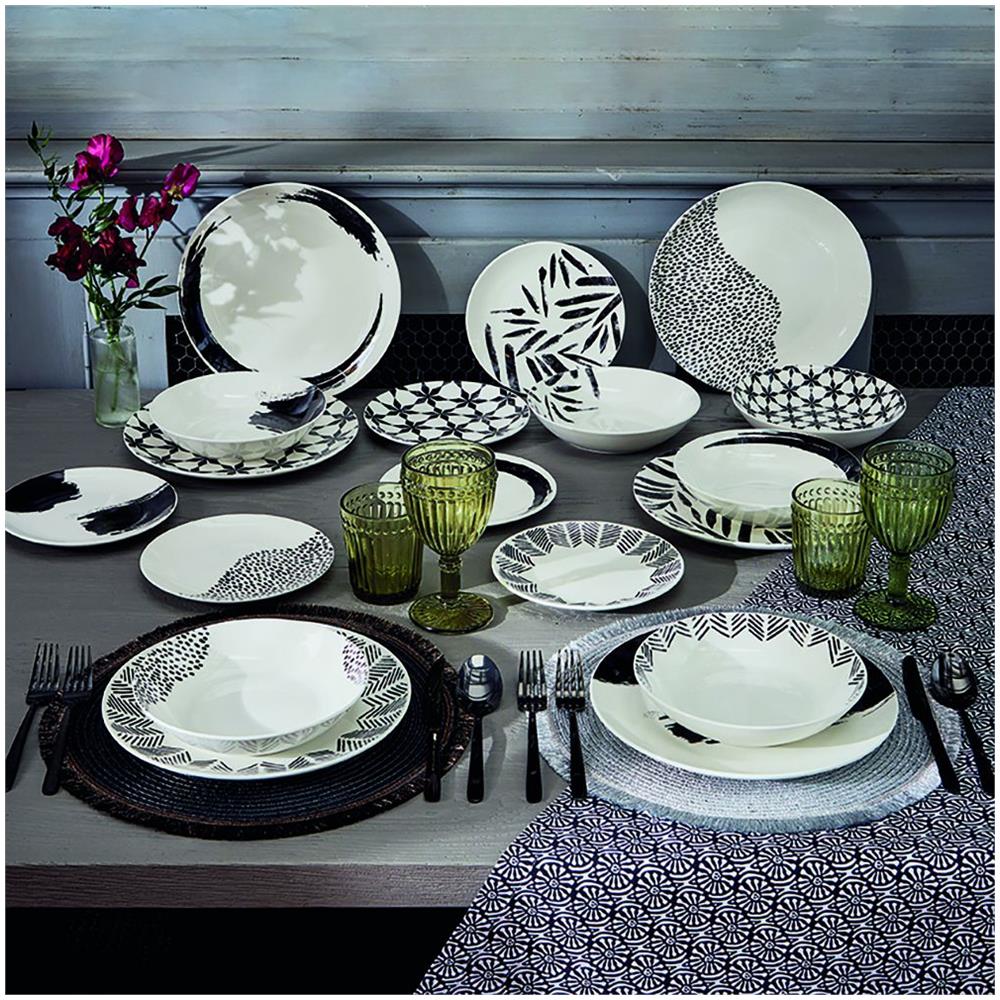 MC070185974 servizio da tavola 18 pz Porcellana Nero, Bianco - Foto 2