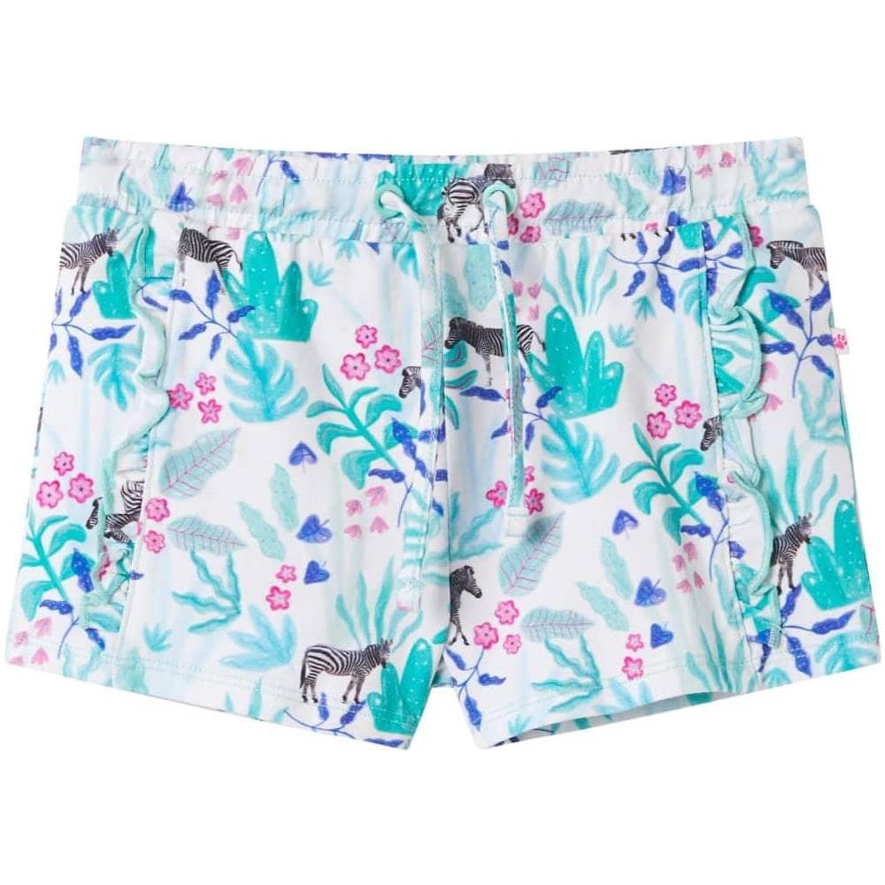 Pantaloncini per Bambini con Coulisse Ecru e Menta Scuro 128 - Foto 1