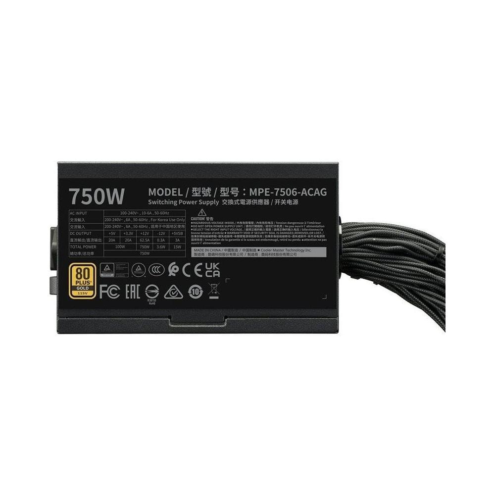 Alimentatore ATX 750W Gold 80+ Potenza 750 W Ventola 120 mm Colore Nero - Foto 2