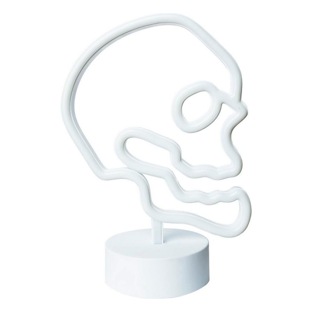 Teschio con supporto e luce al neon 18x25 cm - Foto 1