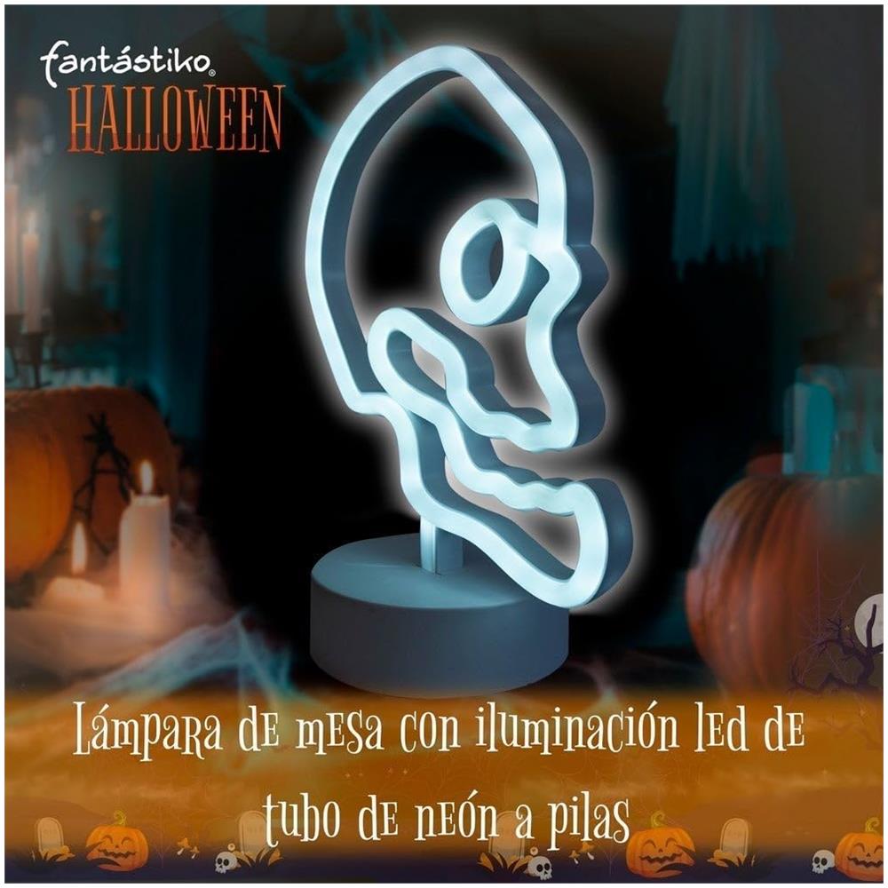 Teschio con supporto e luce al neon 18x25 cm - Foto 2
