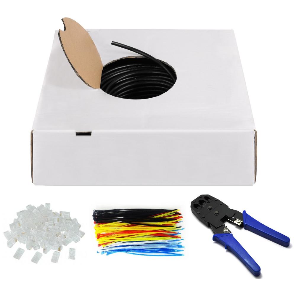 Kit Matassa U / UTP Cavo Cat. 6 CCA 305m Fascette e Plug RJ45 - Foto 1
