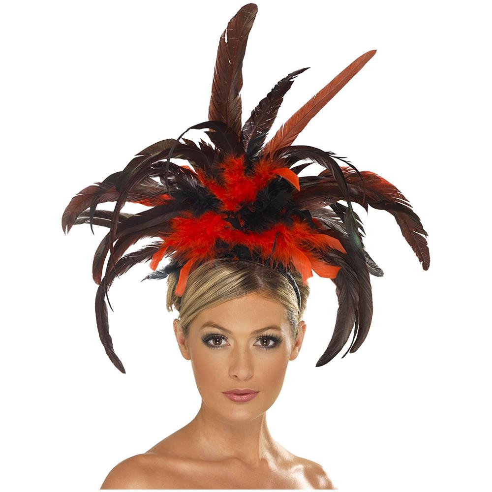 Accessori Costume Carnevale Cerchietto Piume Burlesque N01647 - Foto 1