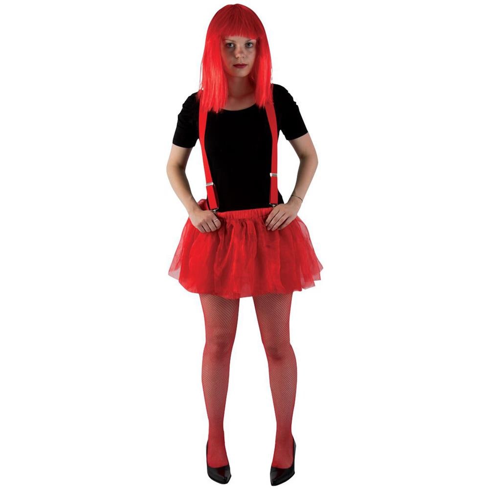 Tutù In Tulle Rosso Per Halloween Taglia Unica - Foto 1