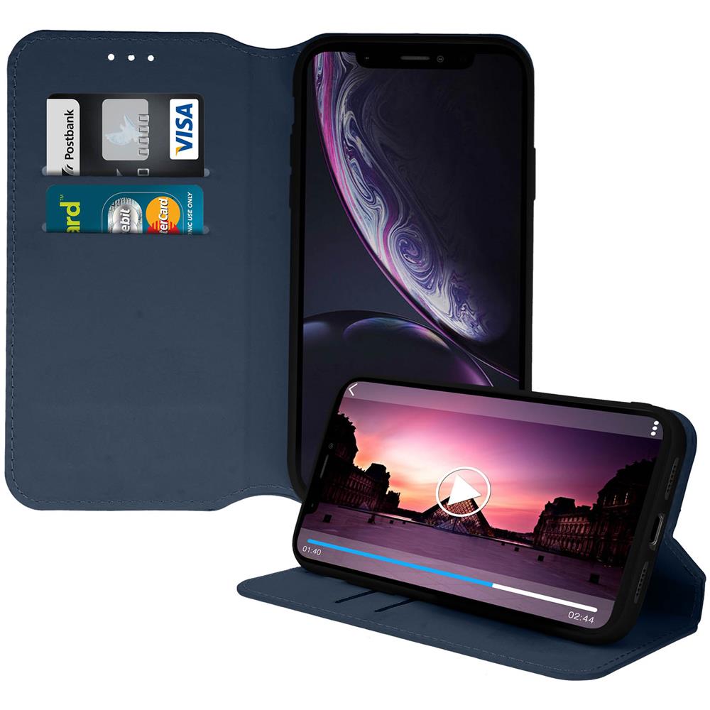 Custodia Iphone Xr Custodia A Libro Porta-carte Funzione Supporto - Blu - Foto 2