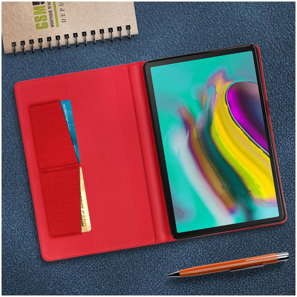 Cover Porta Carte Samsung Galaxy Tab S5e Tessuto Rosso - Foto 2