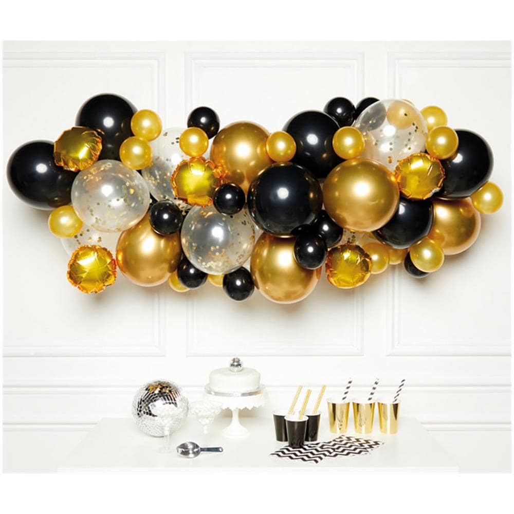 Amscan - Kit Per Arco Di 66 Palloncini Oro E Neri - Foto 1